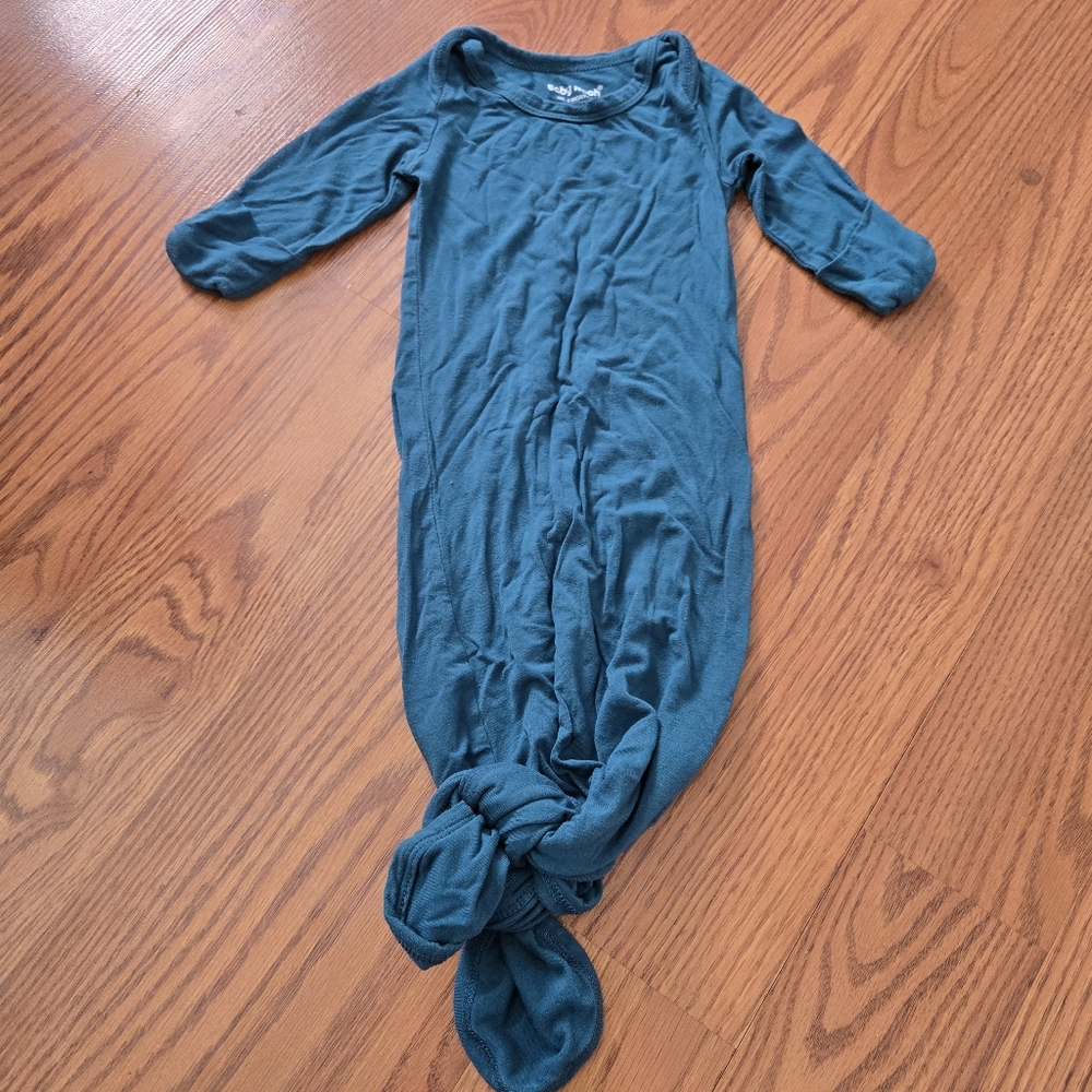 Baby Noah Teal Long Sleeve Baby Gown Tie Sleep Sack Newborn Infant Unisex NB-3M - Picture 2 of 7